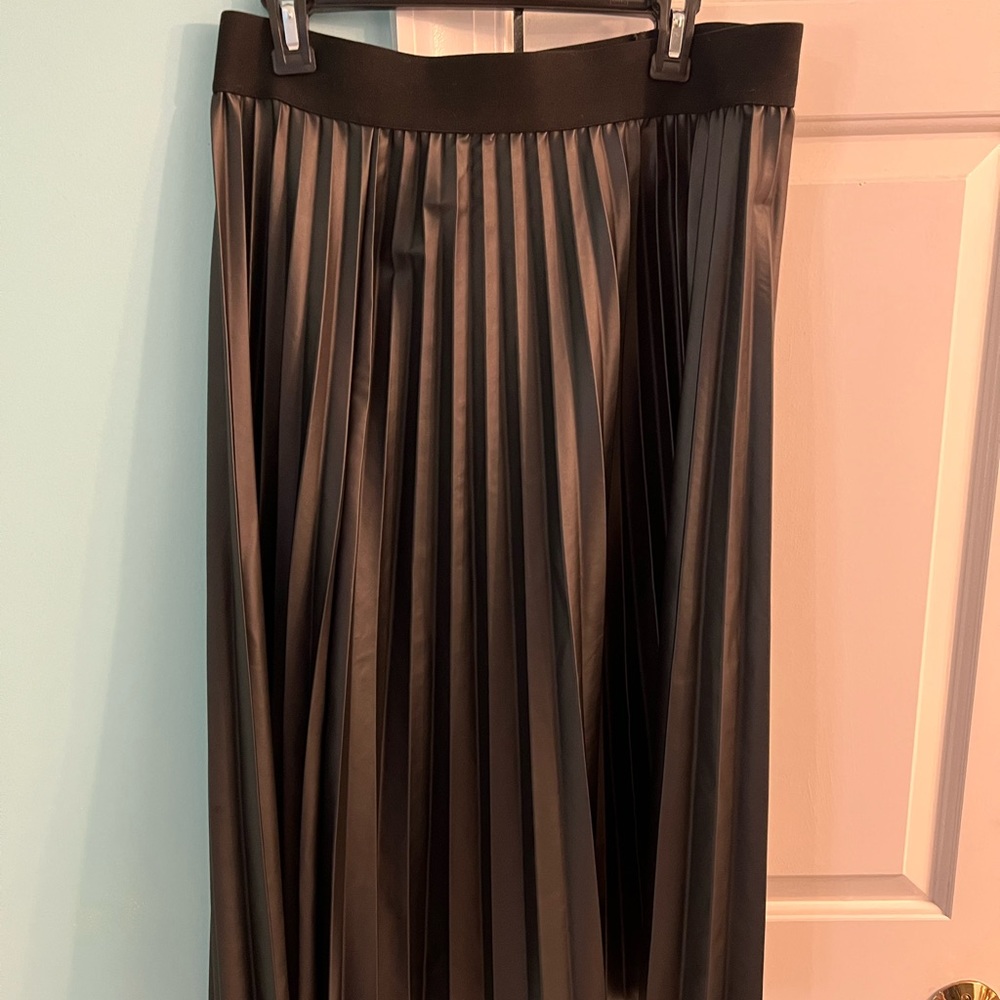 Faux Leather Maxi Black Skirt Size XL